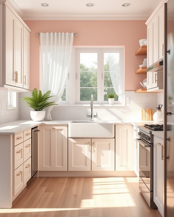 blush pink kitchen warmth