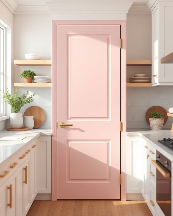 blush pink pantry doors elegance