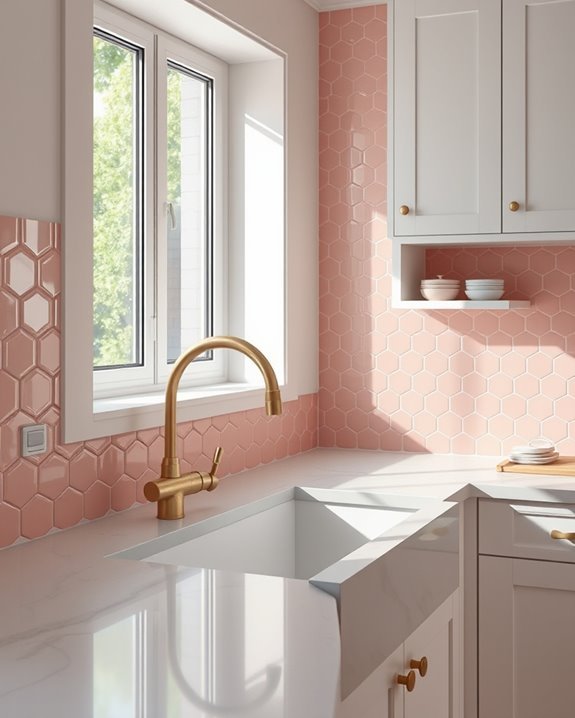 blush pink tile elegance