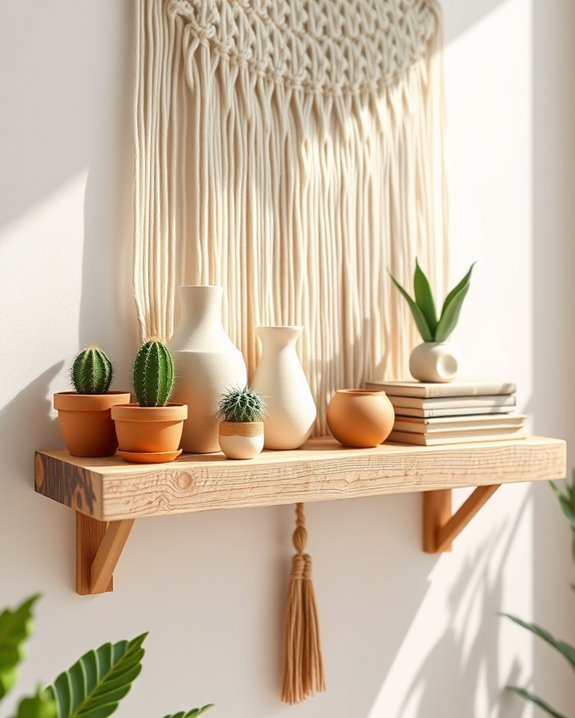 bohemian artistic wall shelves