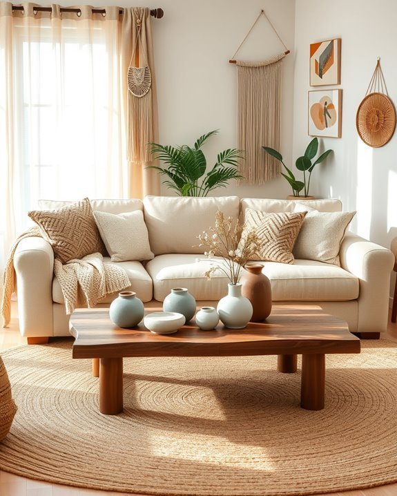 bohemian beige cozy decor