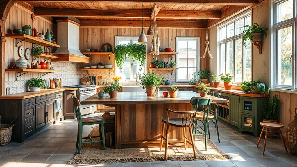 bohemian functional kitchen designs