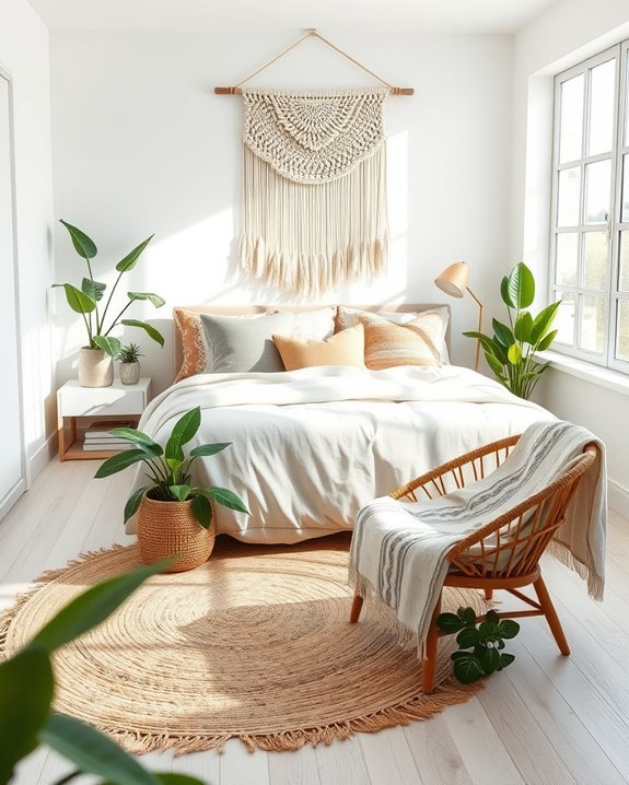 bohemian inspired vibrant bedroom decor
