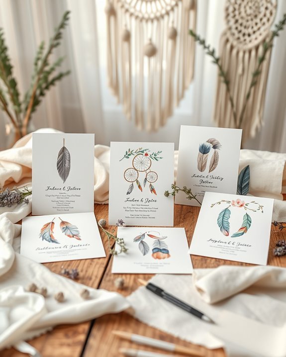 bohemian themed baby shower invitations