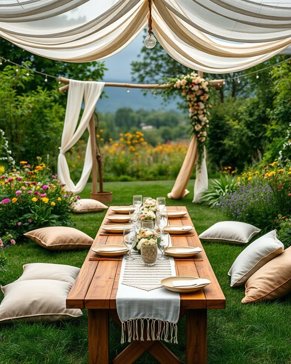 boho baby shower outdoors