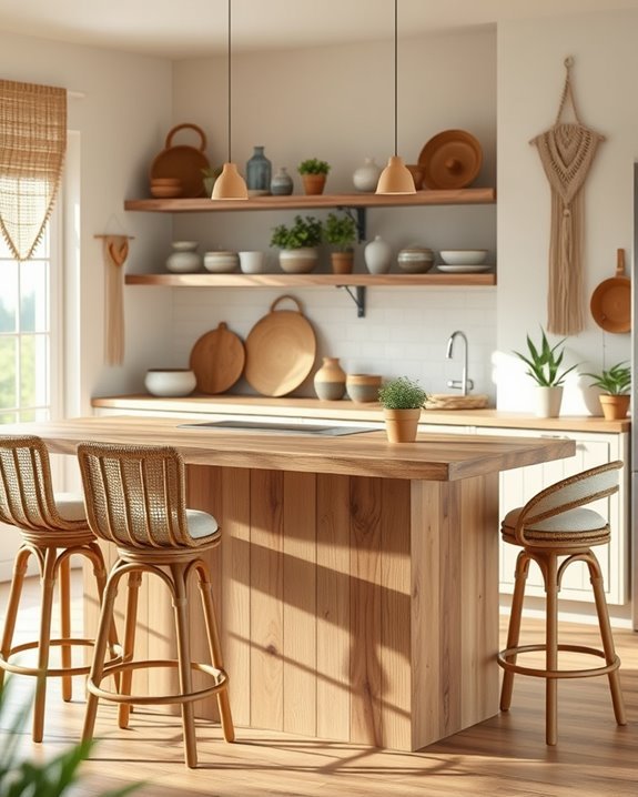 boho breakfast bar design