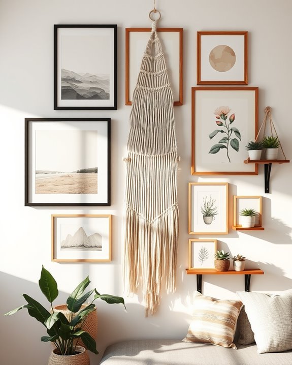 boho gallery wall creation