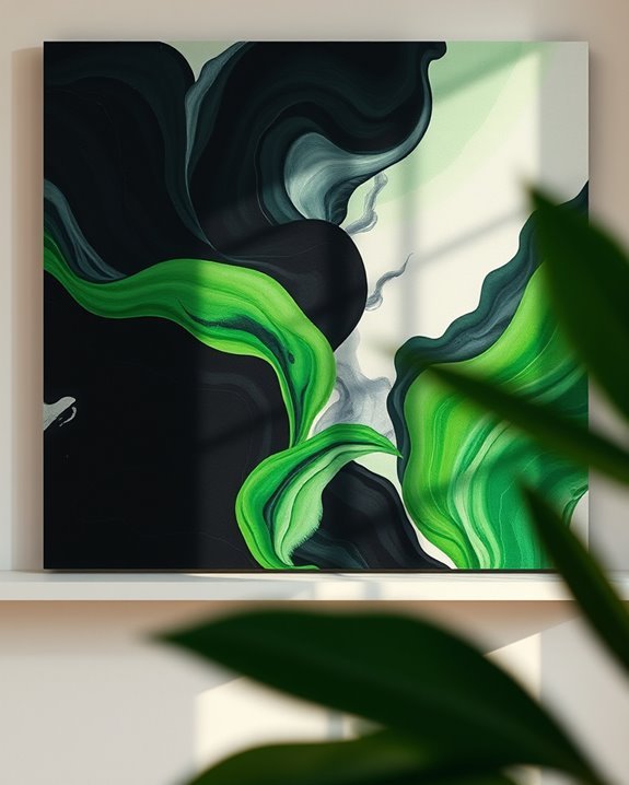 bold abstract black green art