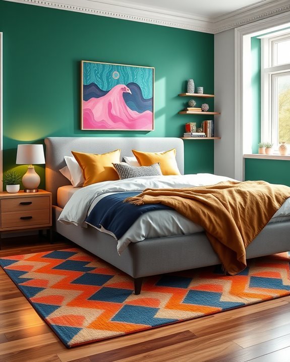 bold and vibrant bedroom design