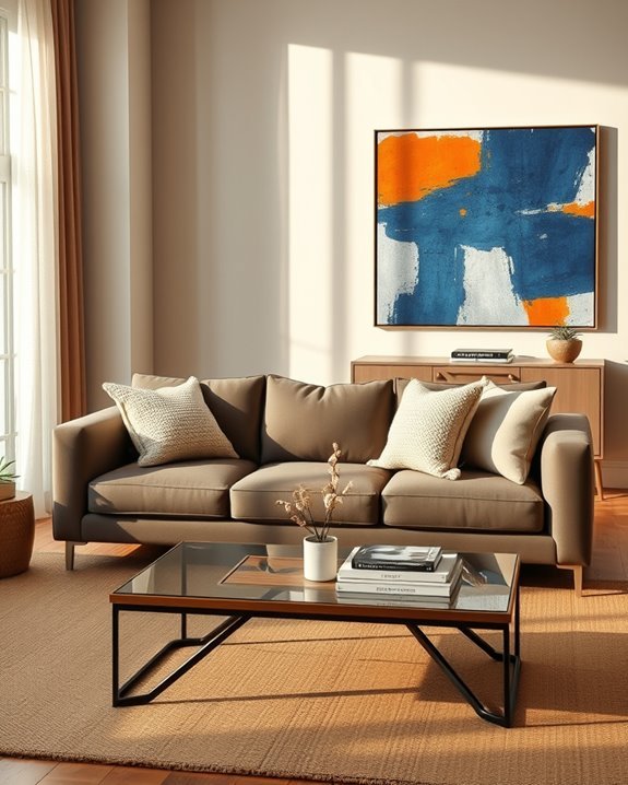 bold art complements neutrals