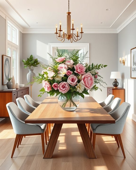 bold artistic dining centerpieces