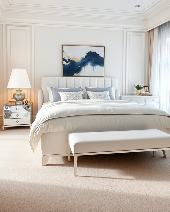 bold artwork white furniture