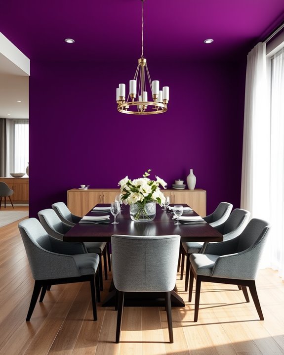 bold aubergine dining transformation