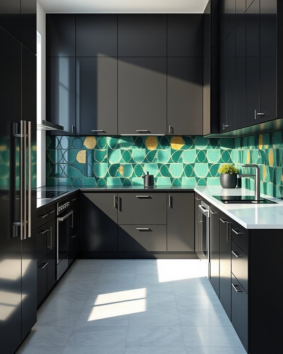 bold backsplashes enhance kitchens