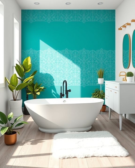 bold bathroom accent walls