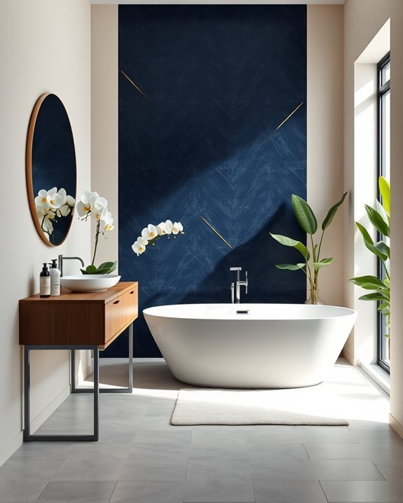 bold bathroom accent walls