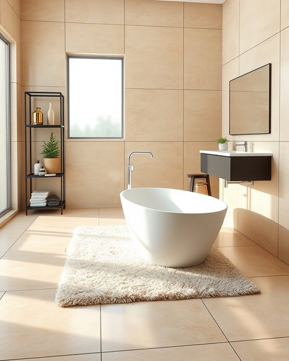 bold beige tiles elegance