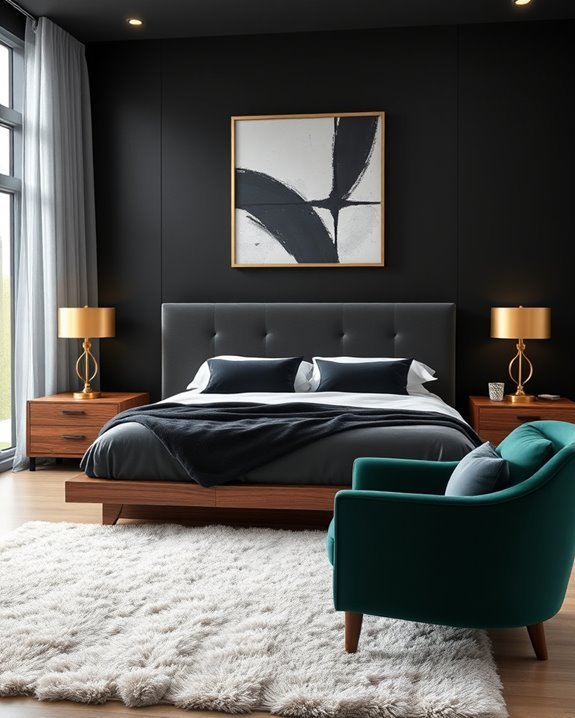 bold black accent wall