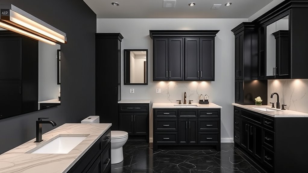 bold black cabinet bathrooms