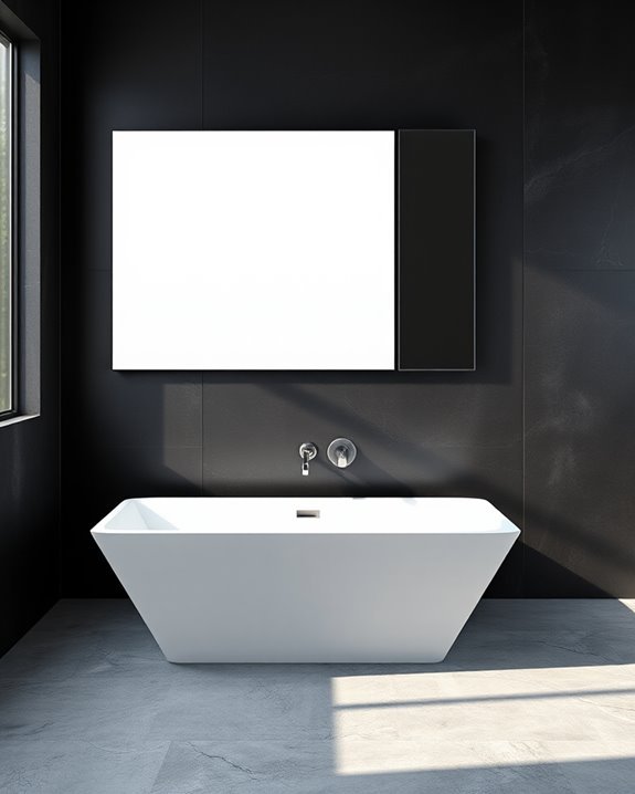 bold black concrete bathroom