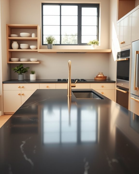 bold black countertops elegance