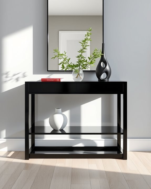 bold black entryway transformation