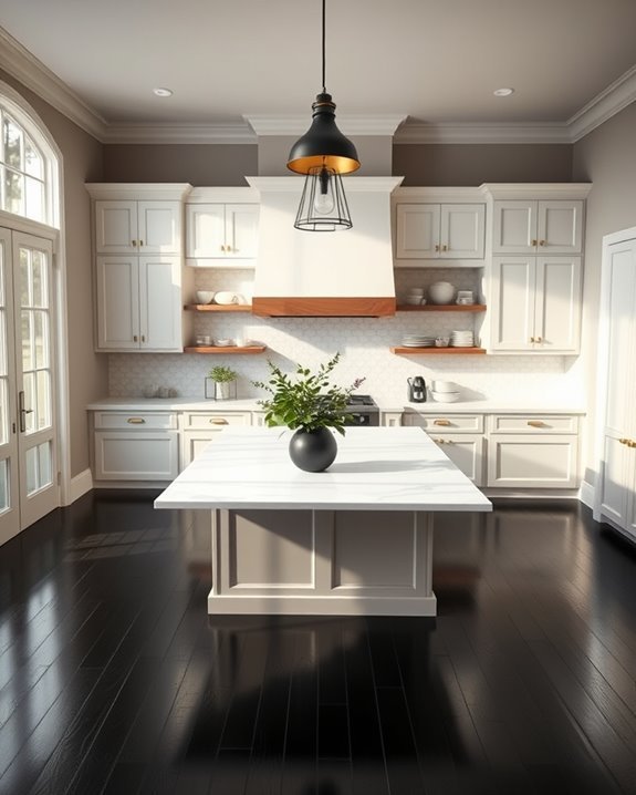 bold black flooring contrast