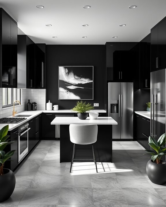 bold black kitchen accents