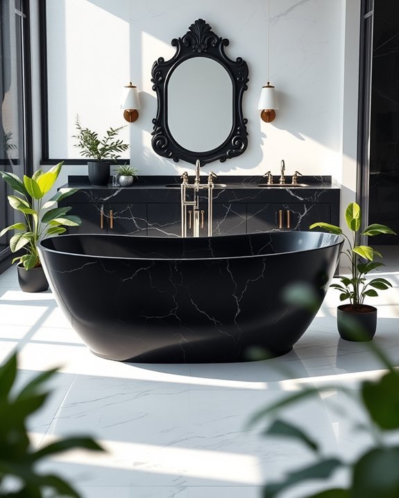 bold black marble accents
