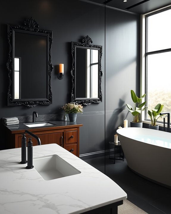 bold black mirrors transform spaces