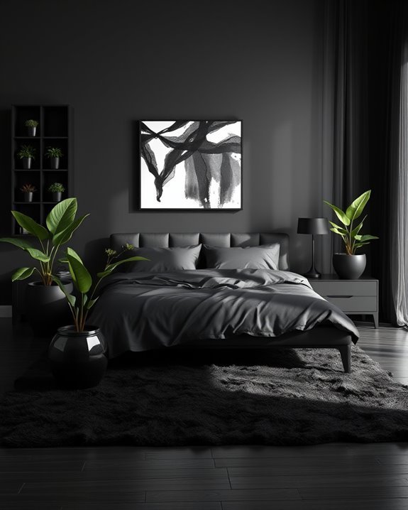 bold black plant decor