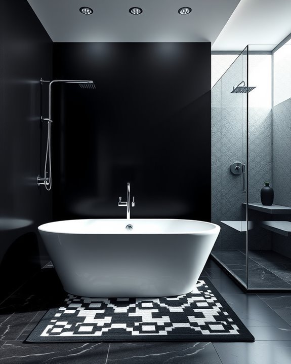 bold black shower design