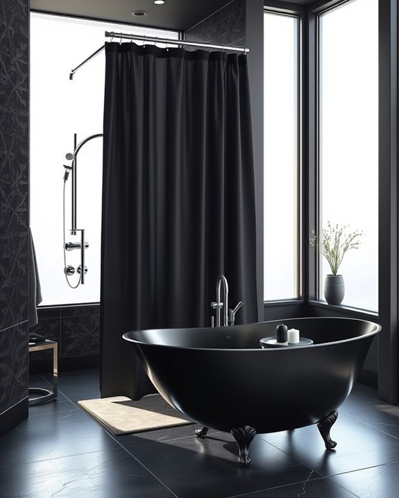 bold black shower elegance