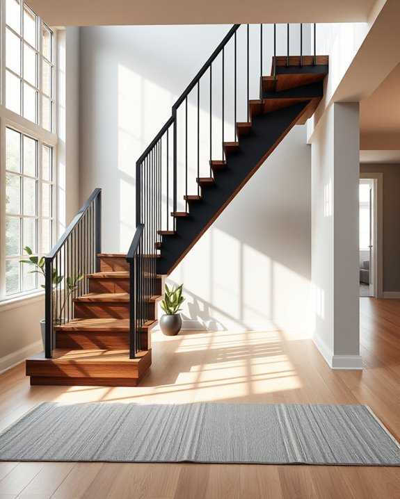 bold black wood staircases