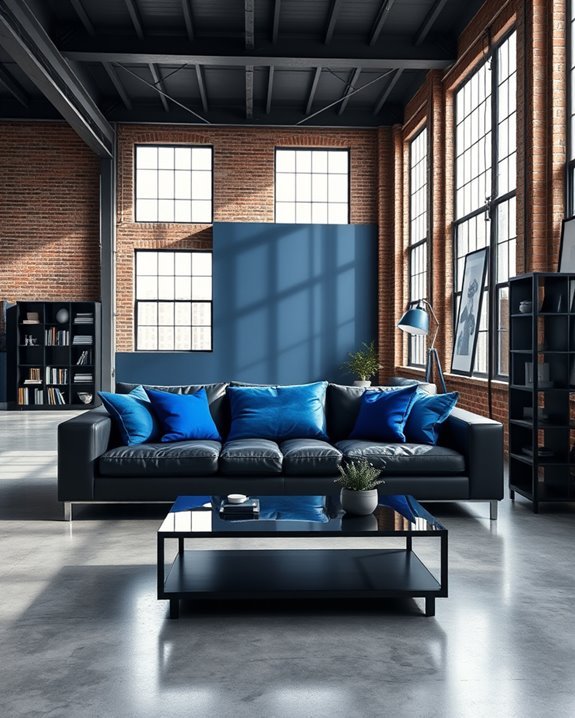 bold blue and black accents