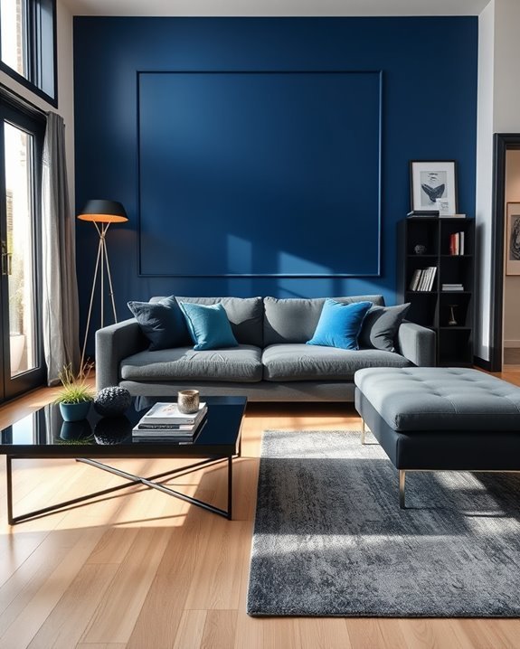 bold blue and black accents