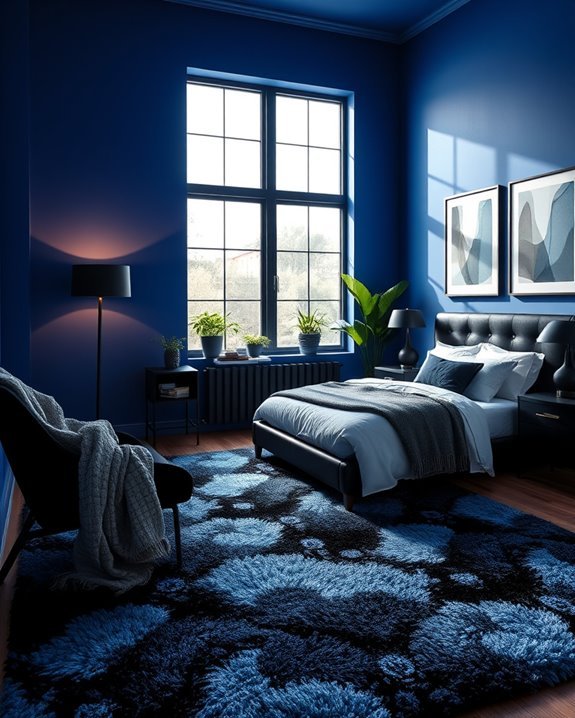 bold blue and black accents