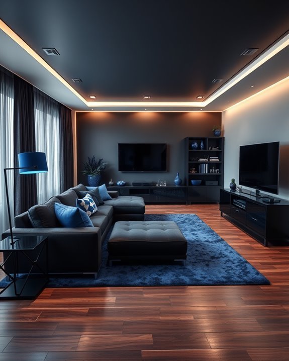bold blue and black design
