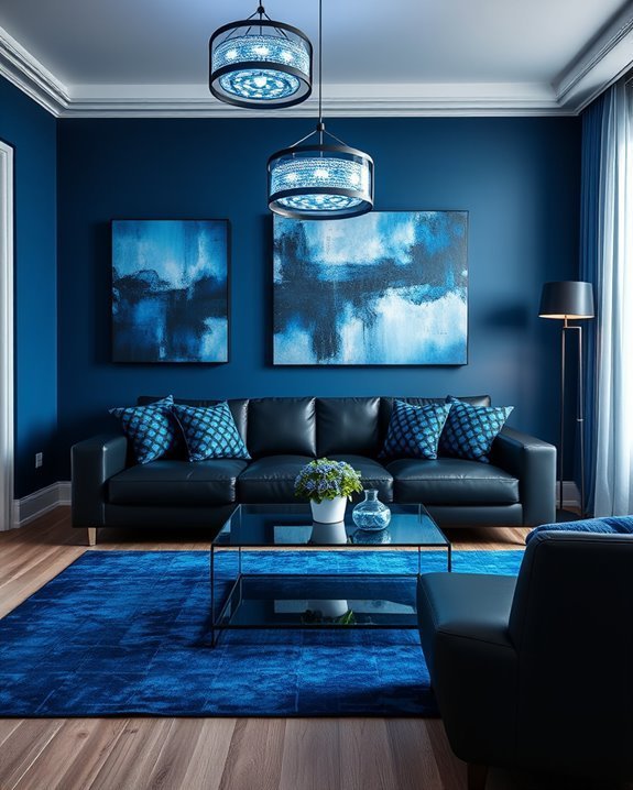 bold blue and black lighting