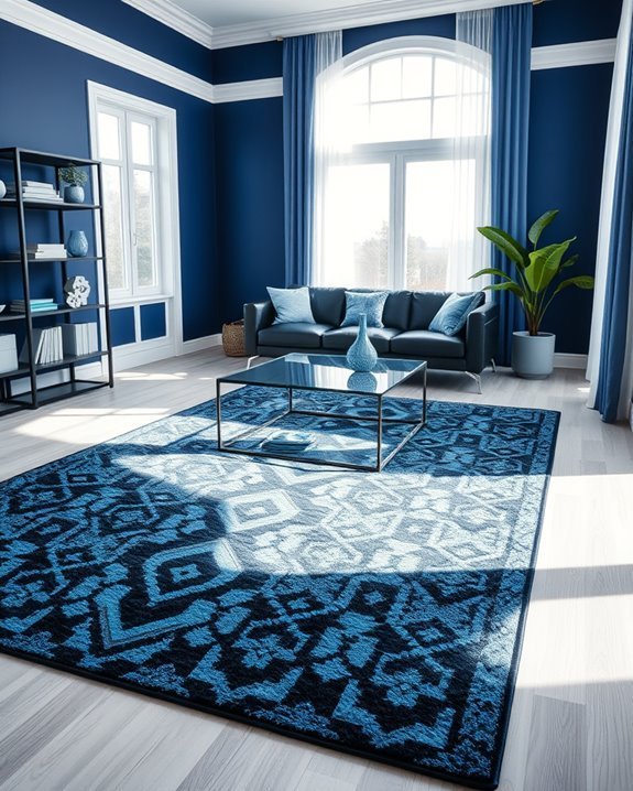 bold blue and black rugs