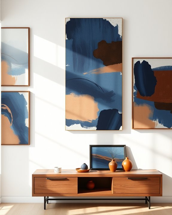 bold blue and brown art