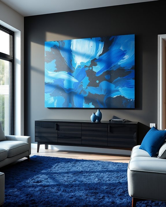 bold blue black contrast art