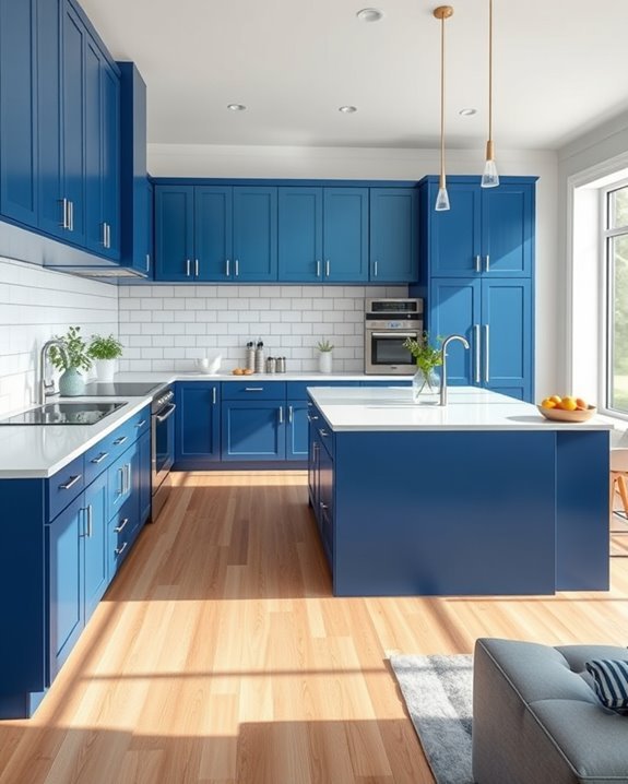 bold blue cabinets elevate design
