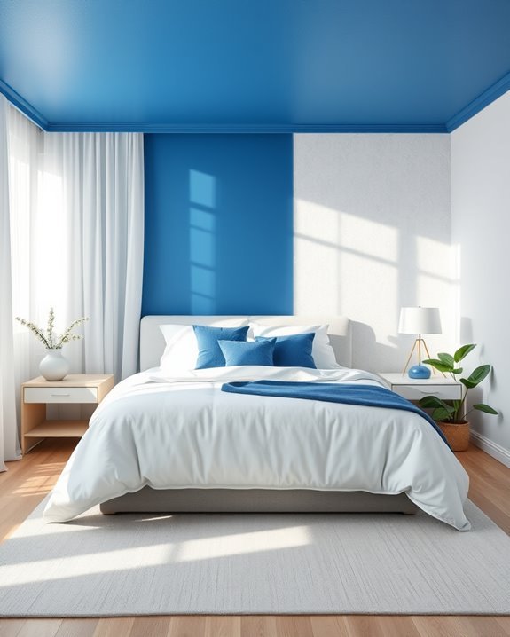 bold blue ceiling design