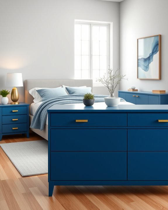 bold blue furniture choices