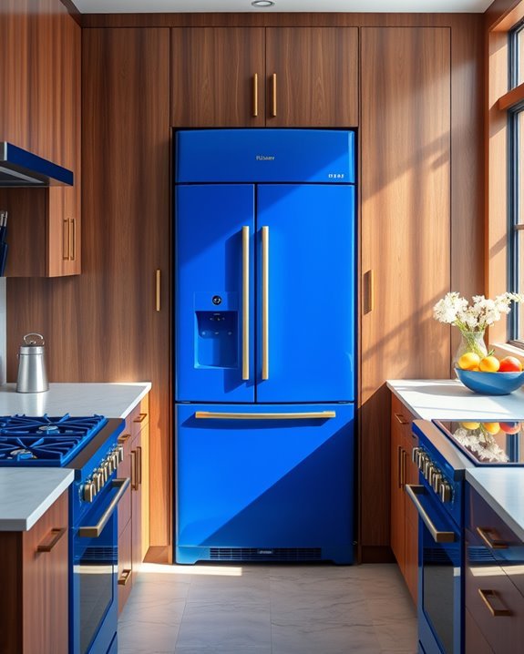 bold blue kitchen appliances