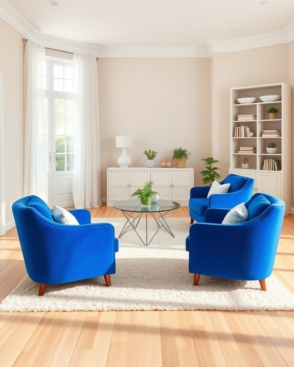 bold blue statement chairs