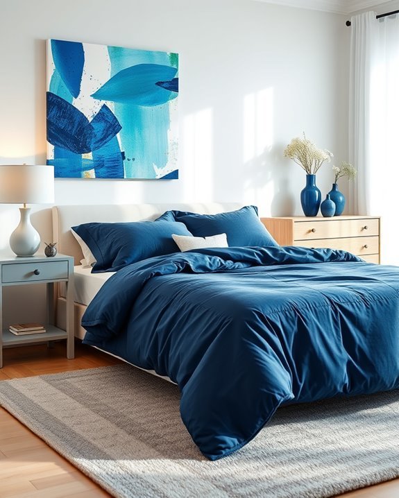 bold blue wall art