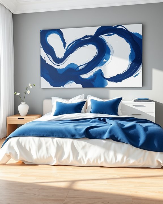 bold blue wall art