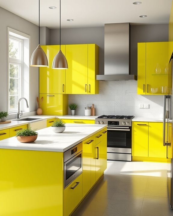bold chartreuse kitchen transformation